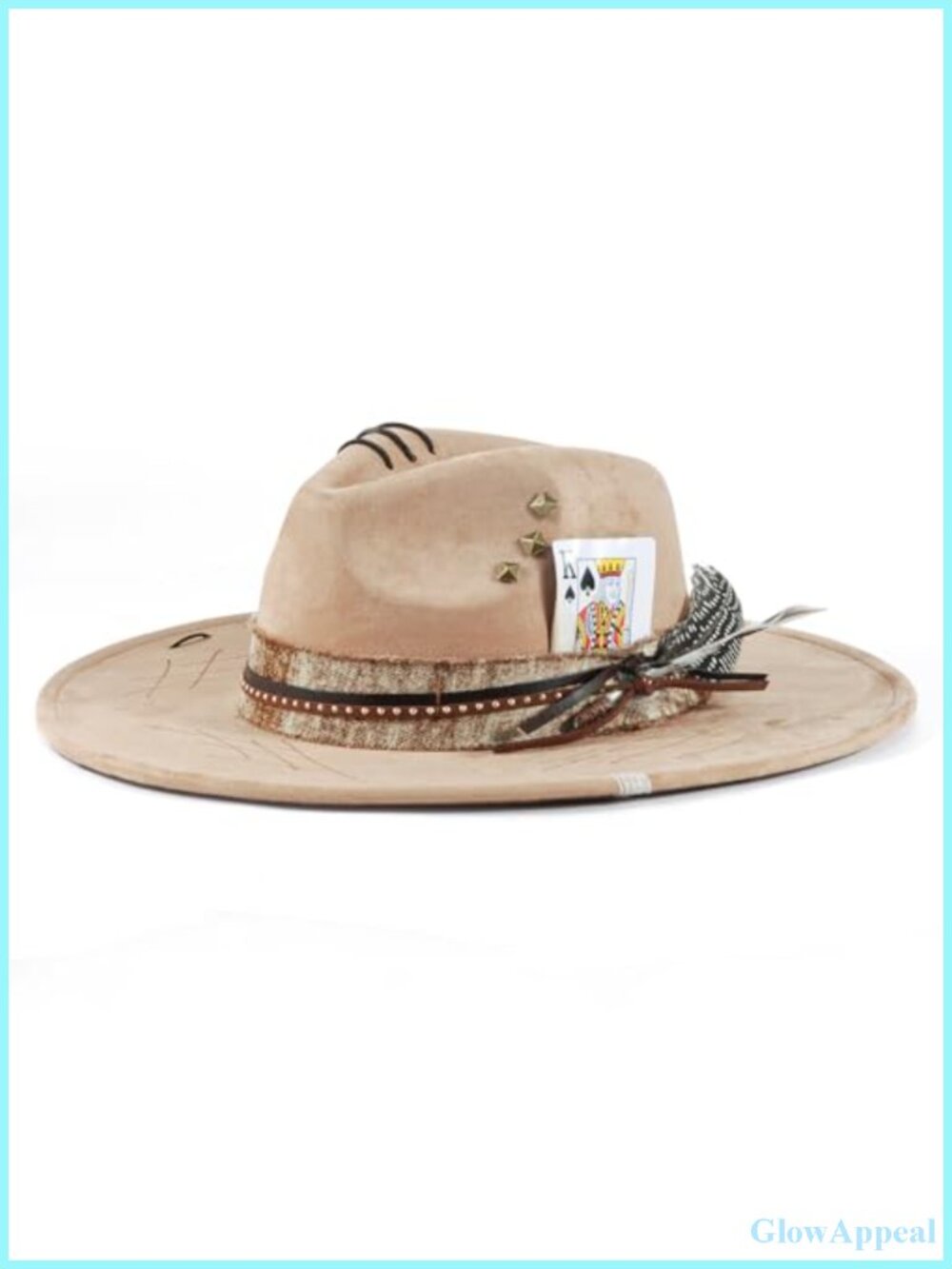 Handmade Felt Fedora Hat Wide Brim Western Cowboy Unisex M/L